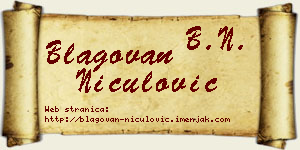 Blagovan Niculović vizit kartica